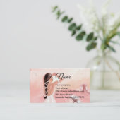 Lady & Unicorn Business Card Visitenkarte (Stehend Vorderseite)