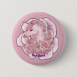 Lady Unicorn Button