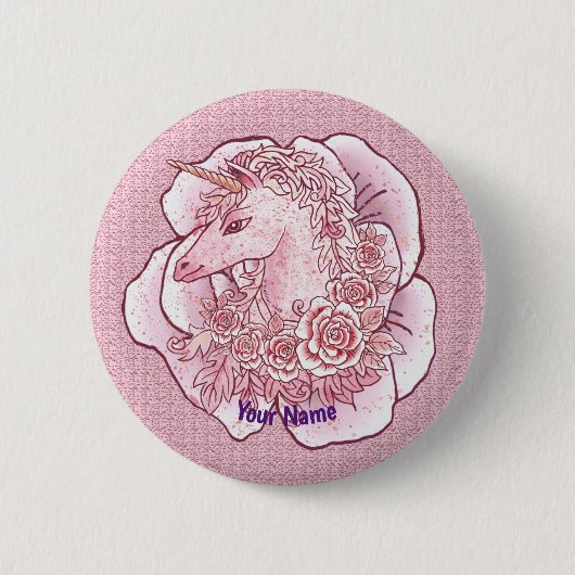 Lady Unicorn Button (Vorderseite)