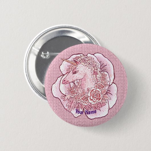 Lady Unicorn Button (Vorne & Hinten)