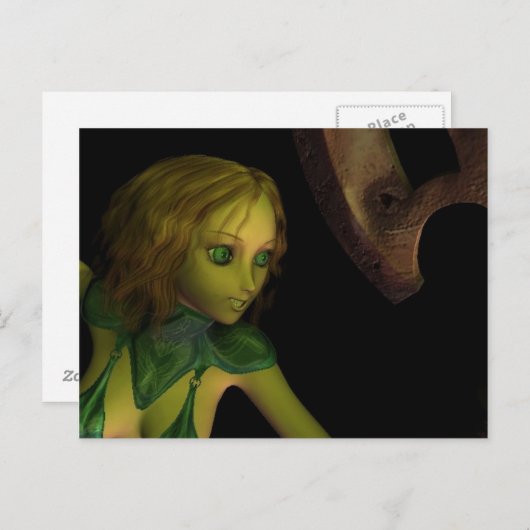 Lady unter der Ax-Post-Karte Postkarte (Vorne/Hinten)