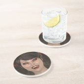 Lady Vamp Getränkeuntersetzer (Seite)