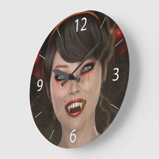 Lady Vamp Große Wanduhr (Winkel)