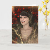 Lady Vamp Karte (Gelbe Blume)