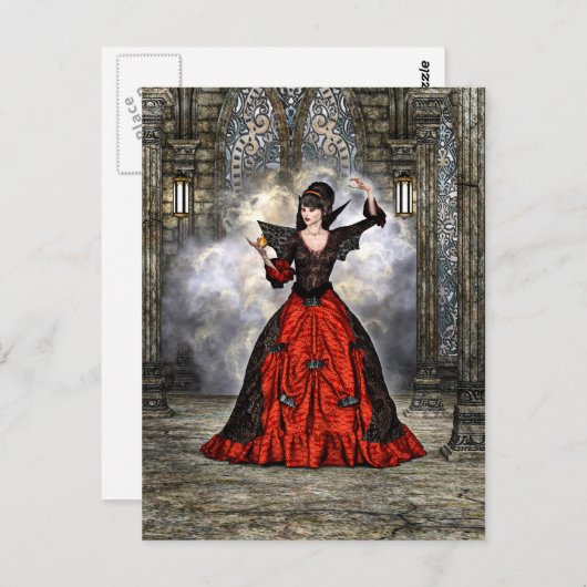 Lady Vamp Postkarte (Vorne/Hinten)