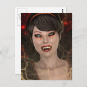 Lady Vamp Postkarte (Vorne/Hinten)