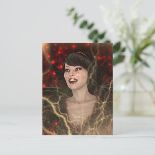 Lady Vamp Postkarte (Stehend Vorderseite)