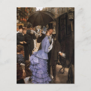 Lady Victorian Reisende Postkarte