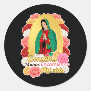 Lady Virgen De Guadalupe Heilige Jungfrau Maria Ro Runder Aufkleber