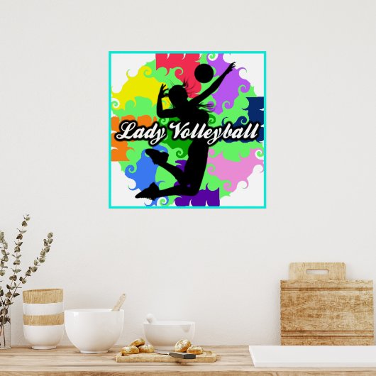 Lady Volleyball Graphic Poster (Küche)