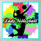 Lady Volleyball Graphic Poster (Vorne)