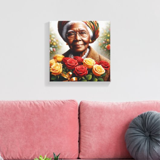 Lady von Rose Leinwanddruck (Insitu (Wohnzimmer))