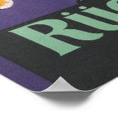 Lady Walking a Leopard Vintag Fashion Poster (Ecke)