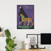 Lady Walking a Leopard Vintag Fashion Poster (Heimbüro)