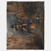 LADY WARRIOR und ihr LEOPARD Fleecedecke (Vorderseite)