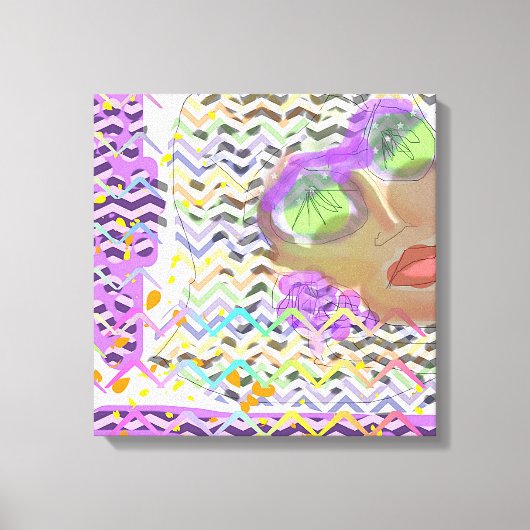 Lady Wear Green Lenses Leinwanddruck (Vorderseite)