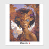 Lady Wear Mask Black Fantasy Art Aufkleber (Blatt)
