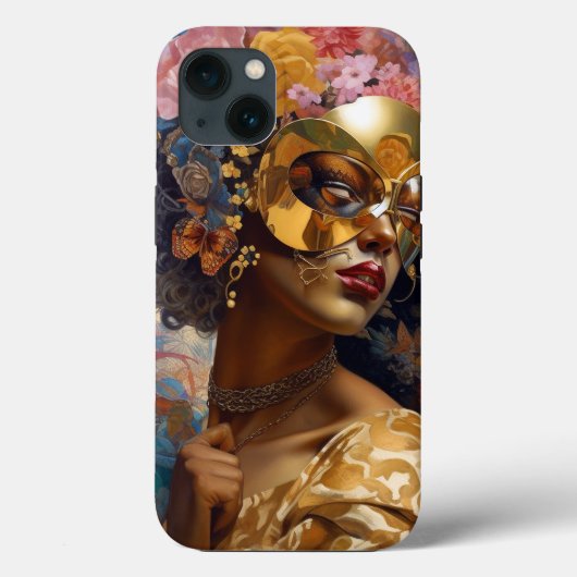 Lady Wear Mask Black Fantasy Art Case-Mate iPhone Hülle (Rückseite)