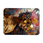 Lady Wear Mask Black Fantasy Art Magnet (Horizontal)