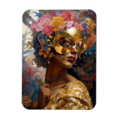 Lady Wear Mask Black Fantasy Art Magnet (Vertikal)