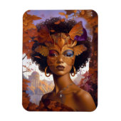 Lady Wear Mask Black Fantasy Art Magnet (Vertikal)