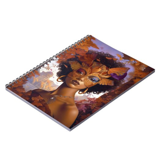 Lady Wear Mask Black Fantasy Art Notizblock (Linke Seite)