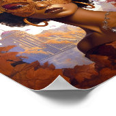 Lady Wear Mask Black Fantasy Art Poster (Ecke)