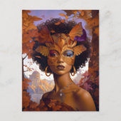 Lady Wear Mask Black Fantasy Art Postkarte (Vorderseite)
