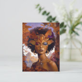 Lady Wear Mask Black Fantasy Art Postkarte (Stehend Vorderseite)