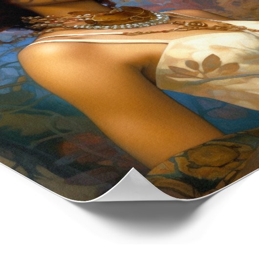 Lady Wearing Goggles Black Fantasy Sci-Fi Poster (Ecke)