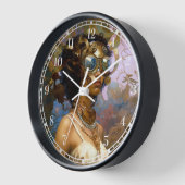 Lady Wearing Goggles Black Fantasy Sci-Fi Uhr (Winkel)