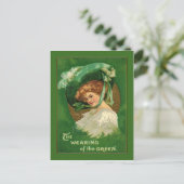 Lady Wears the Green for St Patrick Postkarte (Stehend Vorderseite)