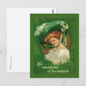 Lady Wears the Green for St Patrick Postkarte (Vorne/Hinten)