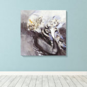 Lady with a Gray Cat (von Giovanni Boldini) Leinwanddruck (Insitu (Holzboden))