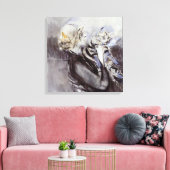 Lady with a Gray Cat (von Giovanni Boldini) Leinwanddruck (Insitu (Wohnzimmer))