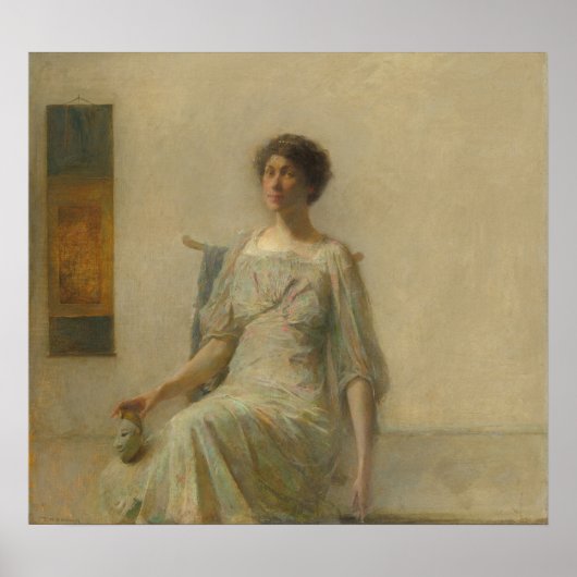 Lady with a Mask - Thomas Dewing Fine Art Poster (Vorne)