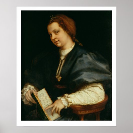 Lady with Book of Verse by Petrarch, c.1514 (oil o Poster (Vorne)