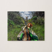 LADY WITH CELLO FANTASY NATURE ART PUZZLE (Horizontal)