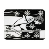 Lady with Cello, from 'Le Morte d'Arthur' (litho) Magnet (Horizontal)