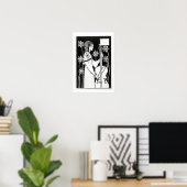 Lady with Cello, from 'Le Morte d'Arthur' (litho) Poster (Heimbüro)