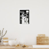 Lady with Cello, from 'Le Morte d'Arthur' (litho) Poster (Küche)