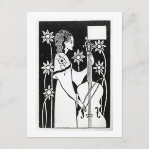 Lady with Cello, from 'Le Morte d'Arthur' (litho) Postkarte