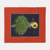 LADY with CHRISTMAS GIFTS ART DECO SCHÖNHEIT Fleecedecke (Vorderseite (Horizontal))