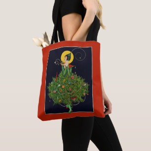 LADY with CHRISTMAS GIFTS ART DECO SCHÖNHEIT Tasche