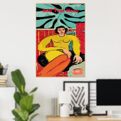 Lady with Coffee Cup, editieren Text Poster (Heimbüro)