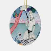 Lady with Dalmatian Dog - Helen Dryden Keramik Ornament (Rechts)