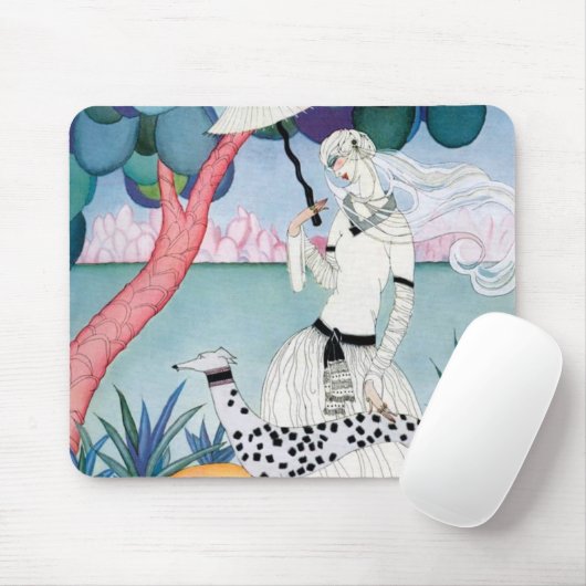 Lady with Dalmatian Dog - Helen Dryden Mousepad (Mit Mouse)
