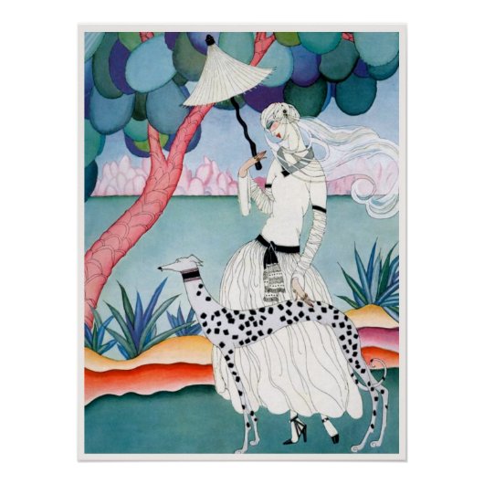Lady with Dalmatian Dog - Helen Dryden Poster (Vorderseite)
