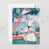 Lady with Dalmatian Dog - Helen Dryden Postkarte (Vorne/Hinten)