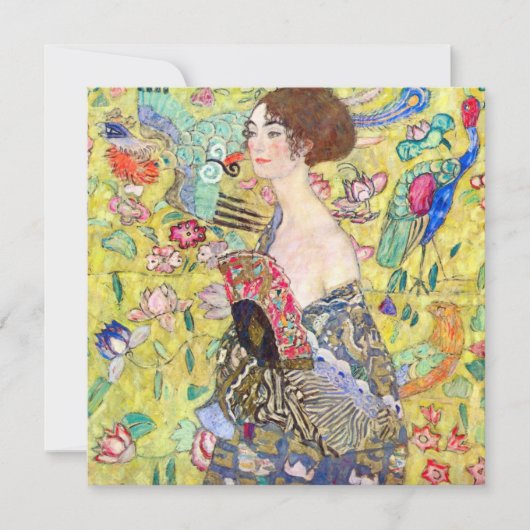 Lady with Fan by Gustav Klimt, Brautparty Einladung (Vorderseite)